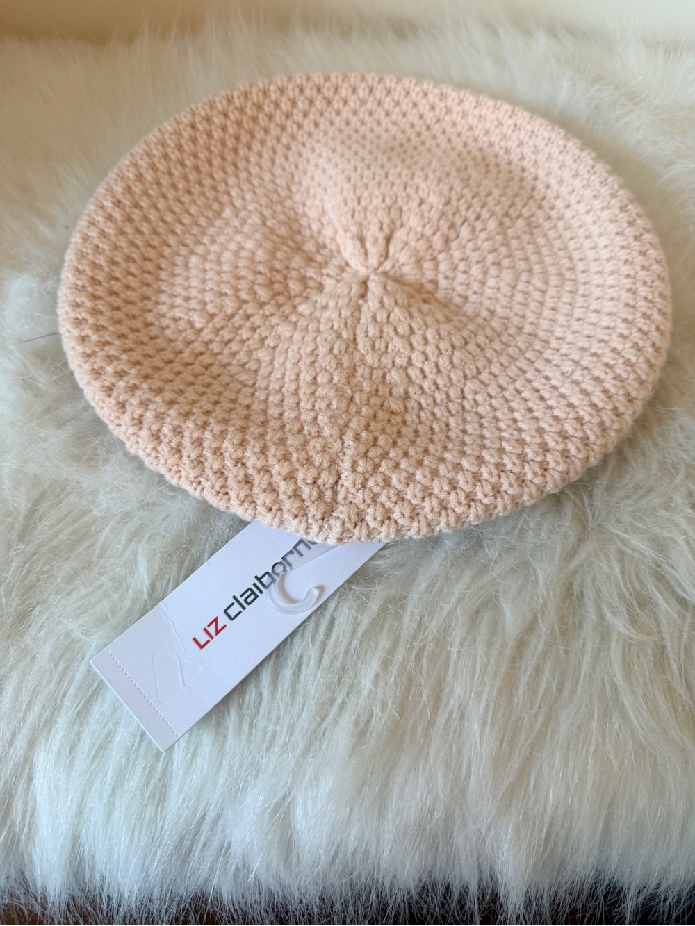 NWT Liz Claiborne Knit Beret - Soft Pink
